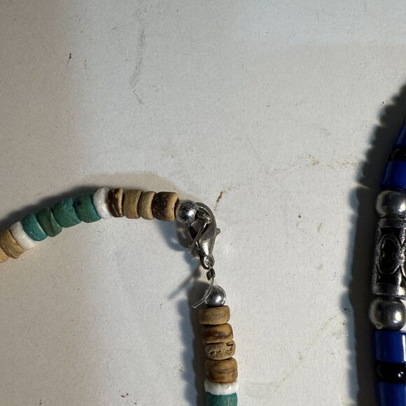 Shark Tooth Pendant Beaded Necklaces Bundle Of Three (3) 1@18” 2@16” Used Fair - Picture 12 of 12